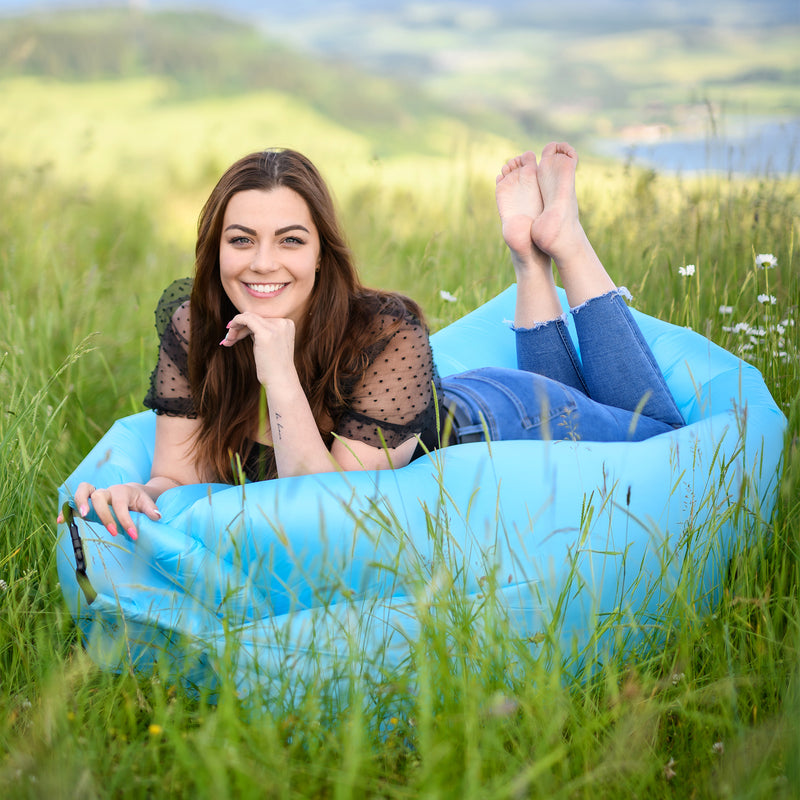 Felfújható babzsák/lazy bag, kék, LEBAG