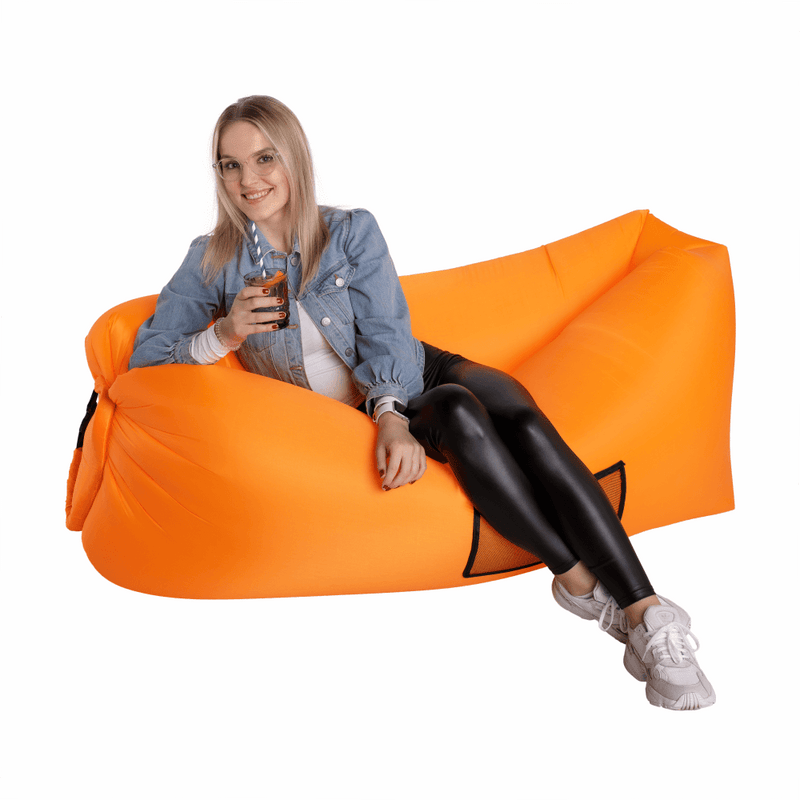 Felfújható babzsák/lazy bag, narancssárga, LEBAG