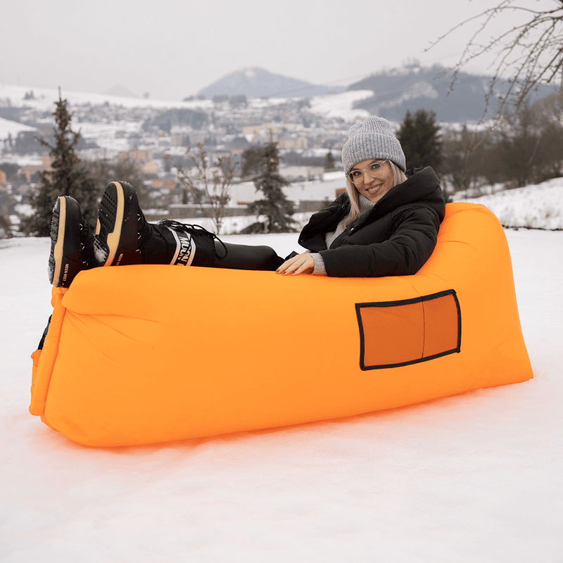 Felfújható babzsák/lazy bag, narancssárga, LEBAG