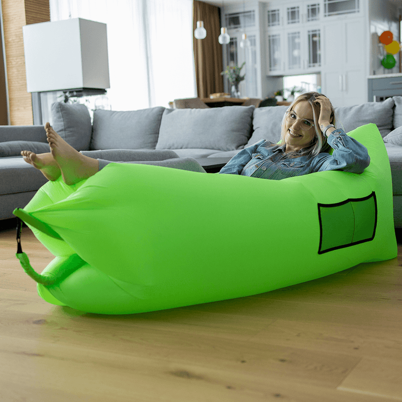Felfújható babzsák/lazy bag, zöld, LEBAG