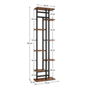 Fém virágállvány, fekete/rusztikus fa, LEDOR TYP 4