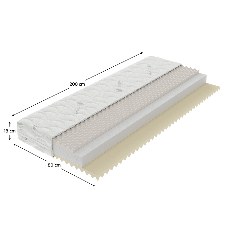 Matrac, habszivacs, 80x200, LEJSA