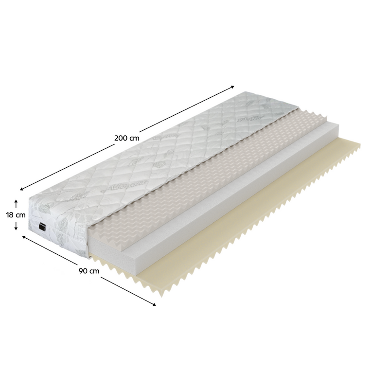 Matrac, habszivacs, 90x200, LEJSA