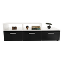 Nappali sor LED világítással, fehér/fekete- extra magas fényű HG, LEO