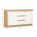 Komód LYOK01, tölgy riviera/fehér extra magasfényű, LEONARDO