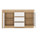 Komód LYOK01, tölgy riviera/fehér extra magasfényű, LEONARDO