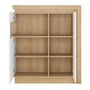 Komód LYOV04L, tölgy riviera/fehér extra magasfényű, LEONARDO