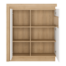 Komód LYOV04P, tölgy riviera/fehér extra magasfényű, LEONARDO