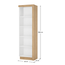 Könyvespolc LYOR01, tölgy riviera/fehér, balos, LEONARDO