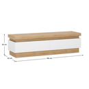 RTV asztal 01, tölgy riviéra/fehér extra magasfényű, LEONARDO