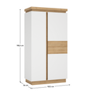 Szekrény LYOS01, tölgy riviera/fehér extra magas fényű, LEONARDO