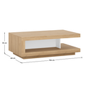 Dohányzóasztal LYOT01, tölgy riviera/fehér extra magasfényű, LEONARDO