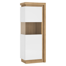 Vitrines szekrény LYOV01L, tölgy riviera/fehér extra magasfényű, LEONARDO
