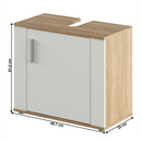 Szekrény mosogató alá, sonoma tölgy/matt fehér, LESSY NEW 02