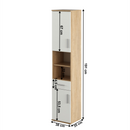 Magas szekrény, sonoma tölgy/matt fehér, LESSY NEW 05