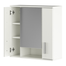 Faliszekrény tükörrel, matt fehér, LESSY NEW 01
