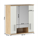 Faliszekrény tükörrel, sonoma tölgy/matt fehér, LESSY NEW 01