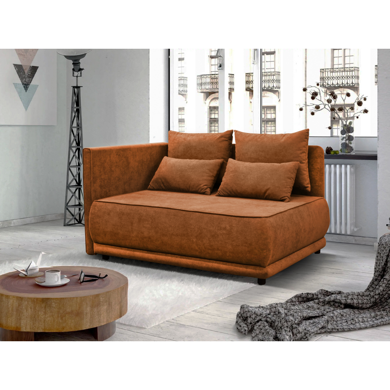 Kihúzható kanapé, terrakotta, balos, LIAMI