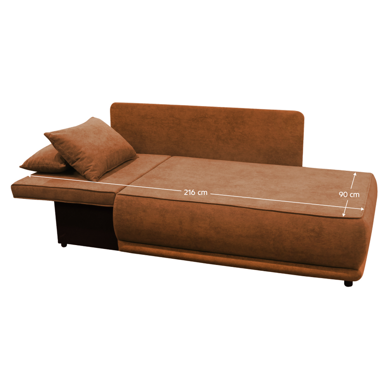 Kihúzható kanapé, terrakotta, balos, LIAMI