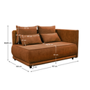 Kihúzható kanapé, terrakotta, jobbos, LIAMI