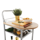 Zsúrasztal, bükk + ezüst fém, LIMA