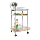 Zsúrasztal, bükk + ezüst fém, LIMA