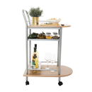 Zsúrasztal, bükk + ezüst fém, LIMA