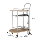 Zsúrasztal, bükk + ezüst fém, LIMA