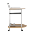 Zsúrasztal, bükk + ezüst fém, LIMA