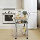 Zsúrasztal, bükk + ezüst fém, LIMA