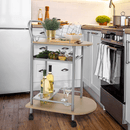 Zsúrasztal, bükk + ezüst fém, LIMA