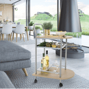 Zsúrasztal, bükk + ezüst fém, LIMA