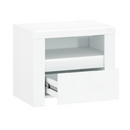 Éjjeliszekrény 1S, fehér fényes, LINDY