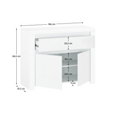 Komód 2D1S, fehér fényes, LINDY