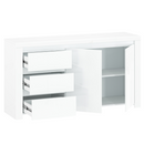 Komód 2D3S, fehér fényes, LINDY