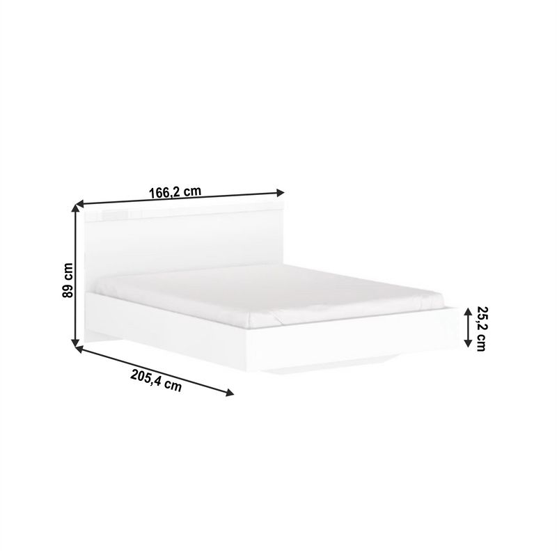 Franciaágy, 160x200, fehér, LINDY