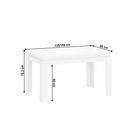 Széthúzható asztal, fehér, 135-184x86 cm, LINDY