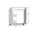 Kétajtós alsószekrény, tölgy sonoma, LINE