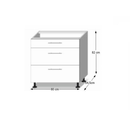 Alsószekrény, fehér magas fényű HG, LINE D803