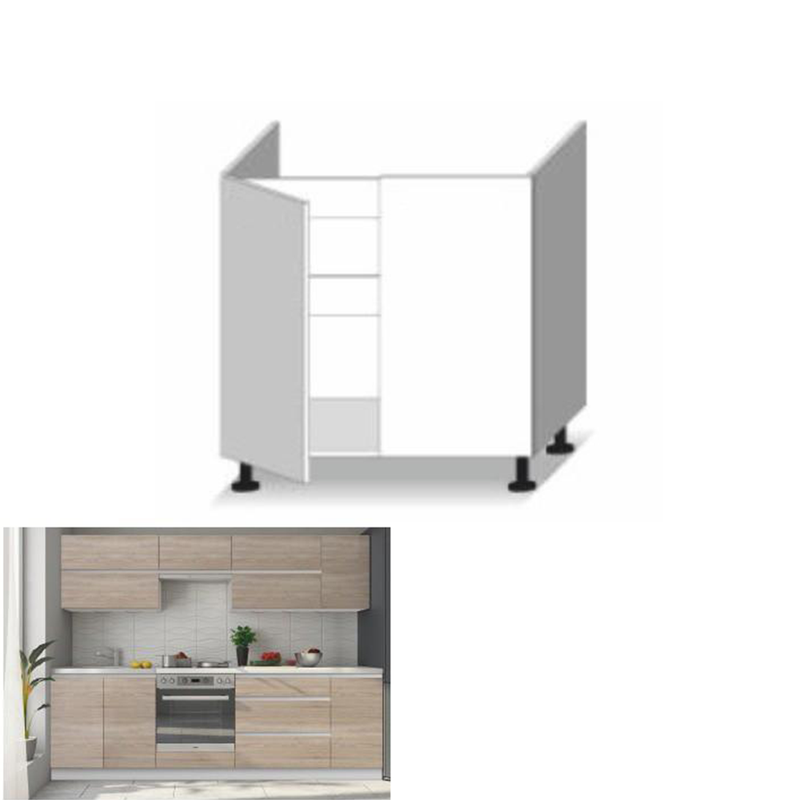 Kétajtós alsó mosogatószekrény, tölgy sonoma, LINE