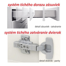 Felsőszekrény, tölgy sonoma/fehér magas fényű HG, jobbos, LINE