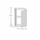 Felsőszekrény, tölgy sonoma/fehér magas fényű HG, jobbos, LINE