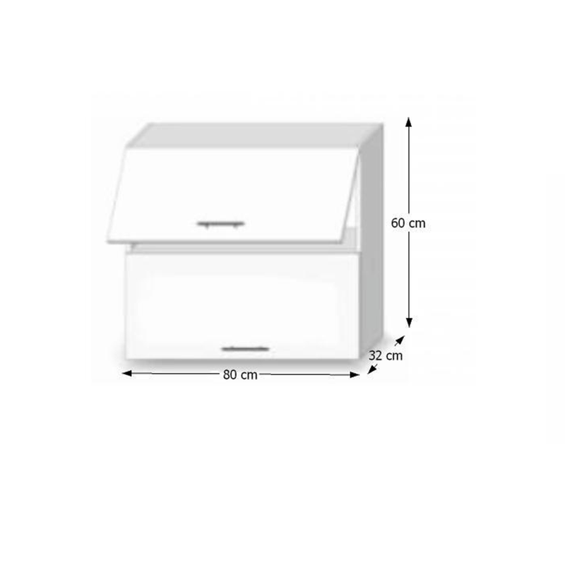 Felsőszekrény két ajtóval, tölgy sonoma, LINE G80 U