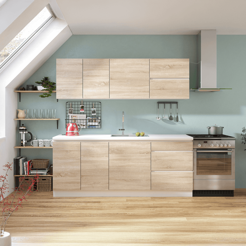 Kétajtós alsószekrény, tölgy sonoma, LINE