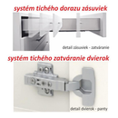 Alsószekrény, fehér magas fényű HG, jobbos, LINE