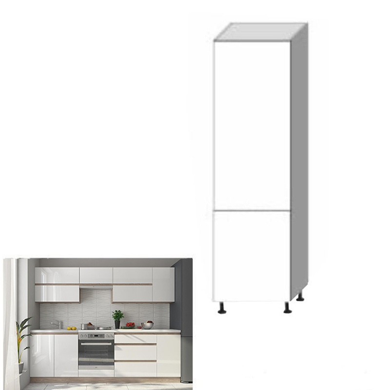 Magas élelmiszer szekrény, fehér magas fényű HG, jobbos, LINE