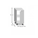 Alsószekrény, fehér magas fényű HG, jobbos, LINE