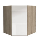 Felsőszekrény, sarok, fehér magas fényű HG, LINE