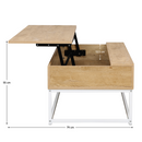 Dohányzóasztal, tölgy/fehér, LIVINA