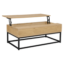 Dohányzóasztal, tölgy/fekete, LIVINA